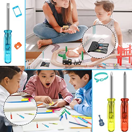 Jutom 170 Set Mini Screwdriver Keychain Set Bulk Includes 3 Mini Screwdrivers in a Portable Pouch with Snap with Hook Bulk...