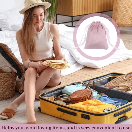 HaiFafafaing 12pcs Velvet Gift Bags With Drawstrings 3x4 Inch Pink Small Velvet Cloth Drawstring Gift Bags Jewelry Pouches...
