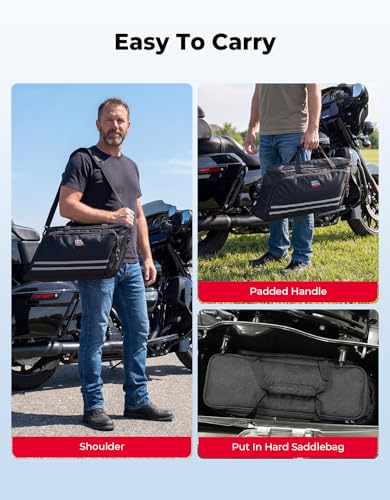 KEMIMOTO Upgraded Saddlebag Cooler Leakproof, Keeps Hot & Cold for 7.5 Hours Insulated Cooler Bag, 1680D Oxford & EVA for ...