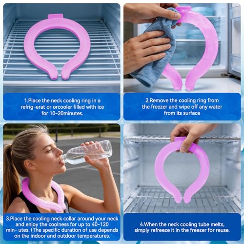 Neck Cooling Tube - Reusable Ice Neck Cooler, Wearable Cooling Neck Wrap for Personal Cooling Relief, PCM Cooling Device f...