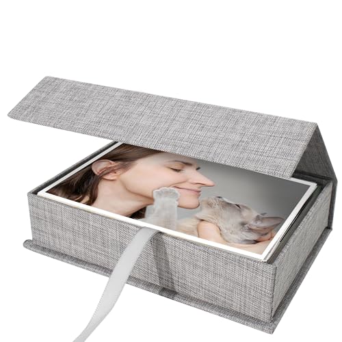 Yopih 5x7 Linen Photo Storage Box - Ideal for Preserving and Organizing Your Precious Photos, Certificates, Scrapbooking S...