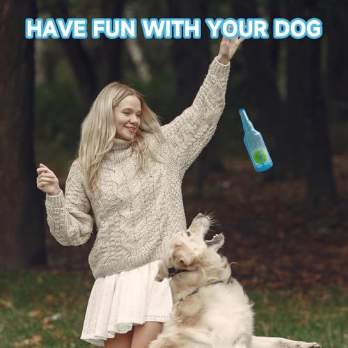 Qiuruoo Water Bottle Dog Toy,Dog Toys for Aggressive Chewers,Water Bottle with Tennis Ball,Suitable for Small and Medium P...