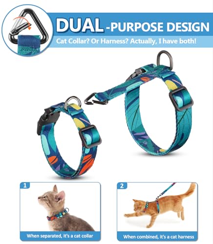 Halypet Cat Harness and Leash Set, Escape Proof [3 in 1 Adjustable & Lightweight] Cat Harness, Comfortable Soft Kitten Har...