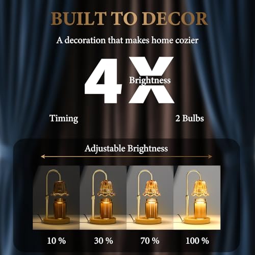 WarmEmbrace Candle Warmer Lamp with Timer Dimmable Light & Adjustable Height, Birthday Gifts for Women Mom Girl,House Warm...