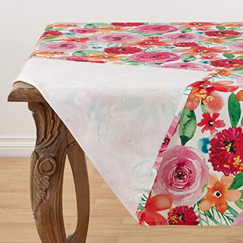 SARO LIFESTYLE Santa Monica Floral Tablecloth, Multi, 50"x70"