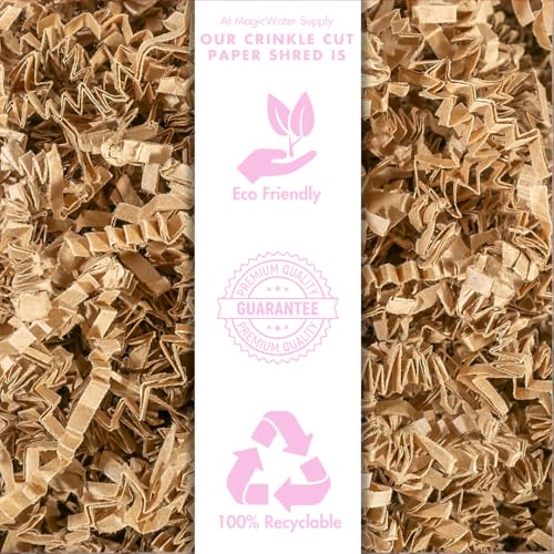 MagicWater Crinkle Cut Paper for Gift Baskets - 2LB Kraft - Perfect for Shredded Paper Filler, Basket Filler, Gift Boxes, ...