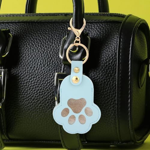 2pcs Pet Hair Collector Keychain, Paw Shaped Pet Fur Collection Memorial Keyring with Photo Holder DIY Keepsake Key Ring B...