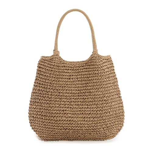 Freie Liebe Summer Straw Beach Bags for Women Large Woven Shoulder Handbags Boho Tote Bag for Vacation, Travel