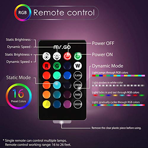 Mr.Go 6-inch RGB Color-Changing LED Globe Orb Light w/Remote, Mood Lamp Kids Night Light, 16 Dimmable Colors & 4 Modes, Ba...