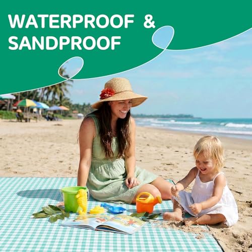 Waterproof Beach Blanket Picnic Outdoor Camping Mat Oversized Extra Large Foldable Sandproof Sand Free Resistant Big XL Gi...