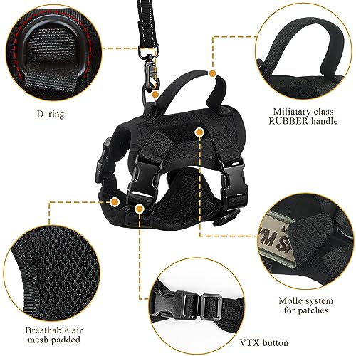 Tactical Cat Harness for Walking Escape Proof, Soft Mesh Adjustable Pet Vest Harness for Large Cat, Small Dog and Khaki (B...