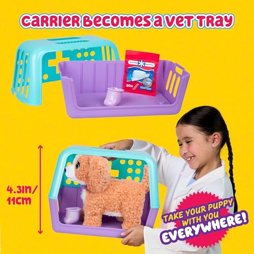 Little Live Pets Ouchies Amazon Exclusive Hazel The Poodle Plush, 50+ Sounds, Limping to Walking Puppy Toy & Carrier, Inte...