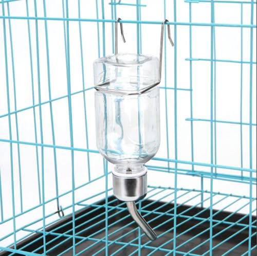 2 Pcs Pet Cage Water Bottle No Drip Small Animal Water Bottle, Hanging Waterer for Rabbit, Guinea Pig, Hedgehog, Squirrel,...
