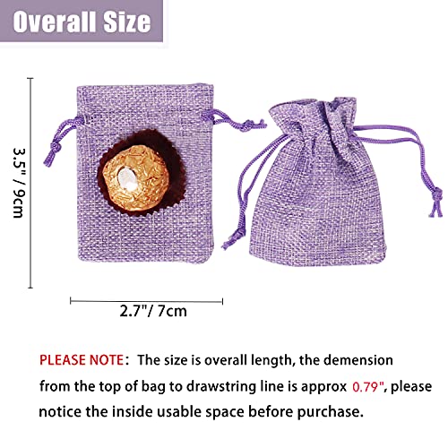 Bezall 20Pcs Burlap Bags with Drawstring 2.7 x 3.5 Inch, Linen Small Party Favor Gift Bags Jewelry Pouches Sachet Sacks fo...
