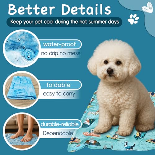 Cooling Pad for Dog,Instant Pet Cool Mat for Puppy,Comfortable Cool Pet Mat for Cat.Portable Dog Bed for Summer. Suitable ...