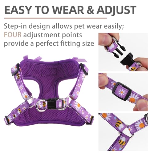PUPTECK Dog Harness and Leash Set Small Sized, Step in No Pull Adjustable Puppy Cat Harness Reflective Pet Vest