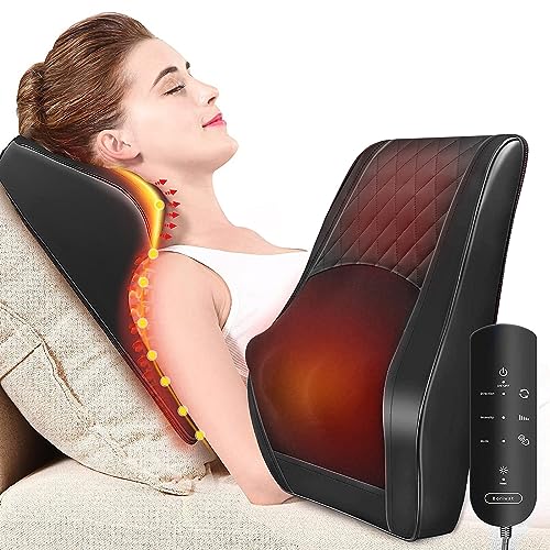 Boriwat Back Massager with Heat, 3D Kneading Massage Pillow for Back, Neck, Shoulder, Leg Pain Relief Deep Tissue, Gifts f...