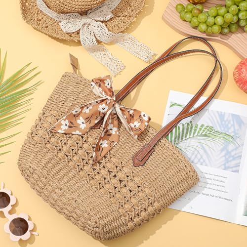 Dansydaisy Insulated Beach Woven Cooler Bag for Women, Leak Proof Summer Straw Bag with Zipper, Picnic & Pool, Stylish Str...