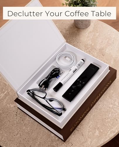Fveuc Decorative Books for Home Decor - Stackable Faux Book Box for Coffee Table Styling & Hidden Storage - Neutral Linen ...