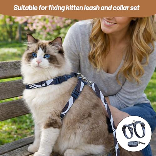 Cat Harness and Leash Set, 3-in-1 Escape Proof Adjustable, Comfortable Walking Travel Kitten Harness for Small Medium Larg...