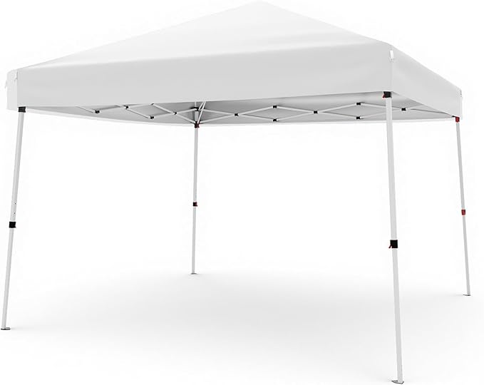 10x10ft Pop Up Canopy Tent with Slant Legs – Outdoor Instant Gazebo Shelter, UV-Resistant Waterproof Cover, Adjustable Hei...