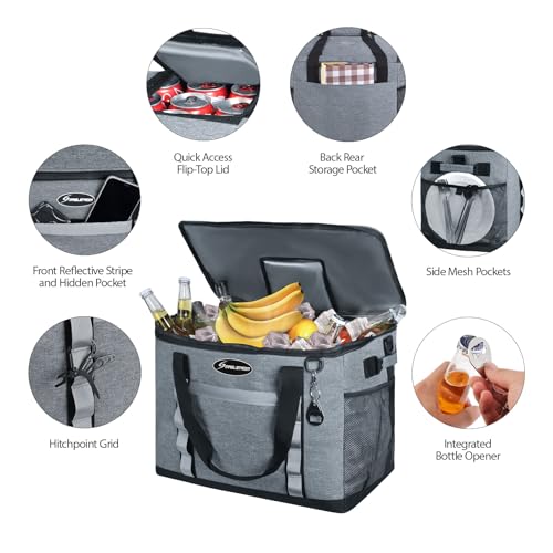 Maelstrom Collapsible Soft Cooler Bag,35/55/75 Cans Beach Cooler with Flip Top Lid, Ice Chest, Leakproof & Portable for Be...