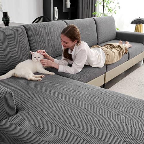 Eertop Couch Cushion Covers for Sectional Sofa, Wear Resistant Stretch Sofa Slipcovers for Sofa Universal Cushion Protecto...