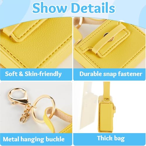 gisgfim 8pcs Mini Purse Backpack Keychain Coin Purse Keychain Mini tote Pendents PU Leather Lipstick Bag Card Holder Data ...