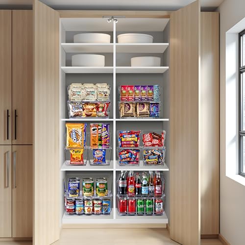Sorbus Stackable Storage Bins Open Front - Pantry Bins for Storage and Organization for Kitchen - Clear Pantry Organizer B...