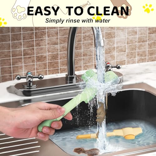XANGNIER Pet Hair Removal Comb One-Click Self-Cleaning Grooming Brush, De-Shedding Comb for Short & Long Hair, Pet Groomin...