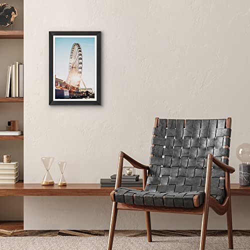 Americanflat 12x18 Poster Frame with Shatter-Resistant Glass - Use as 11x17 Frame with Mat or Display 12x18 Photo Without ...