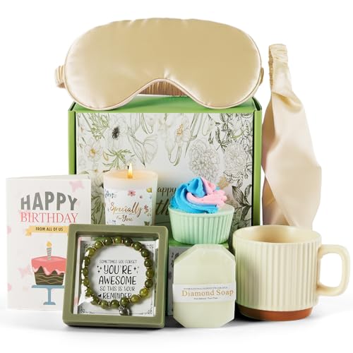 Mug Gift Birthday Gifts Set for Women, Spa Baskets Gift Box Unique Happy Birthday Gifts Ideas for Women Mom Her Friend Sis...
