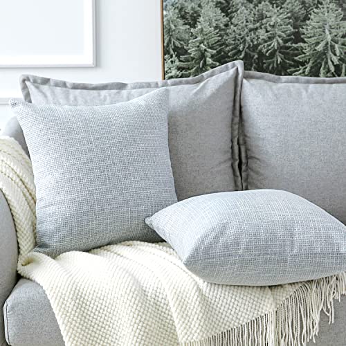 OTOSTAR Linen Throw Pillow Covers Set of 2 Decorative Square Pillowcases Cushion Covers 20x20 Inch for Home Decor Sofa Bed...
