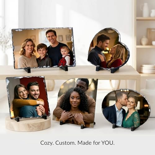 ArtPix 3D Personalized Picture Slate Frame, Customized Photo Print Stone for Mom, Wife, Women, Her - Custom Mothers Day Gi...