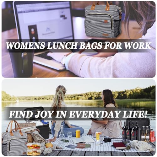 TuErCao Lunch Bag Women Insulated Lunch Box for Work Leakproof Soft Cooler for Picnic Travel Road Trips, Loncheras para Mu...