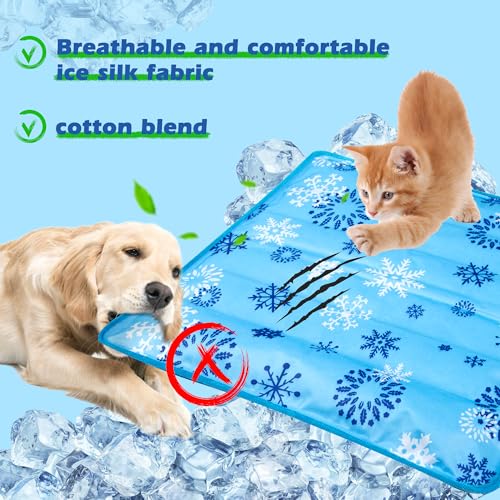 Fuz Bigaza Dog Cooling Mat, Pet Washable Non-Toxic Summer Dogs Cats Cooling Pads Sleeping Kennel Mats Cool Ice Blanket for...
