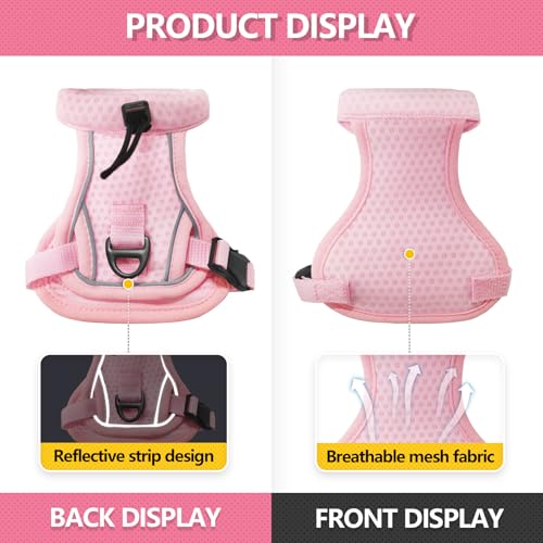 Occupiedpet Escape Proof Cat Harness and Leash Set, Step in Vest Style Adjustable Breathable Mesh Cat Harness for Small Me...