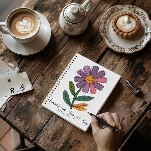 GTYNU Floral Christian Notebook, Fearfully and Wonderfully Made Psalms 139:14 Bible Journal for Women, Prayer Journal for ...