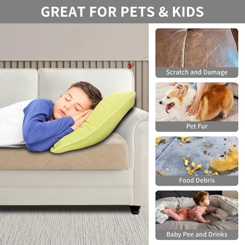 Easy-Going Waterproof Couch Cushion Covers for Couches and Sofas, Stretch Jacquard Sofa Seat Cover Replacement for Dogs, P...