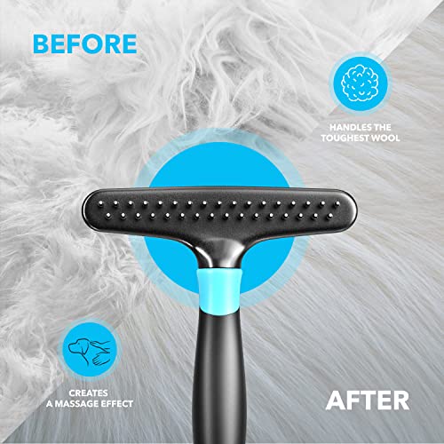 DOGI Deshedding Brush - Undercoat Rake for Dogs, Cats, Matted, Short, Long Hair Coats - Double Row Stainless Steel Pins - ...