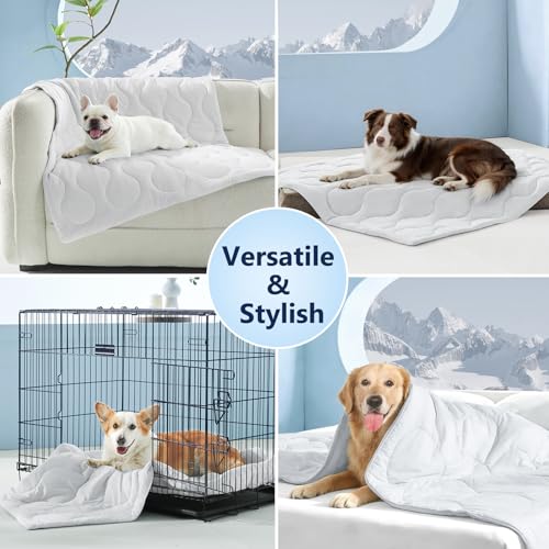 MIXJOY Cooling Blanket for Large Dogs Breathable, Dual-Sided Q-MAX>0.5, Lightweight Pet Cooling Throw Blanket Summer for S...