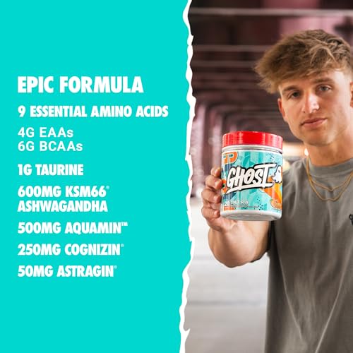 GHOST Intra Workout Powder, Orange Squeeze - BCAAs, & EAAs, Nootropics & Hydration - Essential & Branch Chain Amino Acids ...