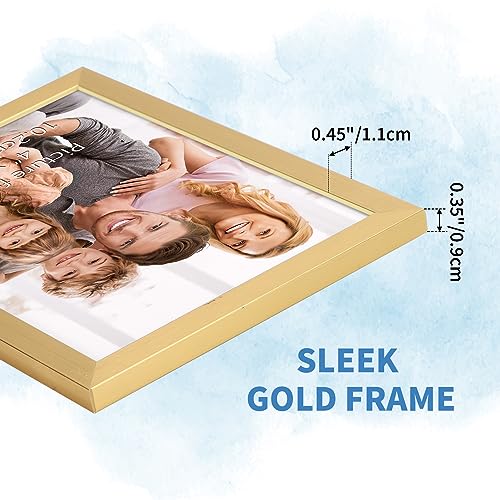 WIFTREY 4x6 Picture Frame Gold, 4 x 6 Photo Frames Bulk for Wall Hanging or Tabletop Display, 18 Pack