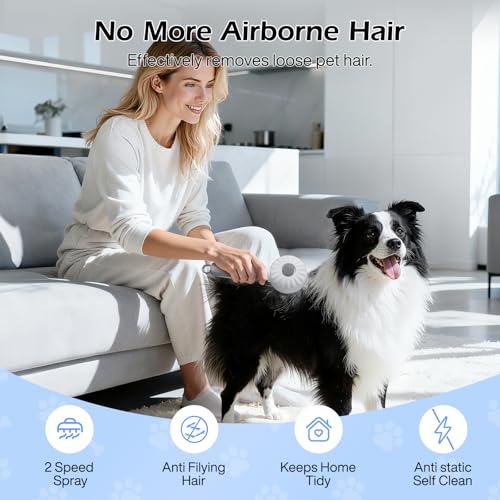 Steam-Like Spray Cat Brush - 3-in-1 USB Rechargeable Deshedding & Self-Cleaning Brush with Water Mist for Long & Short Hai...