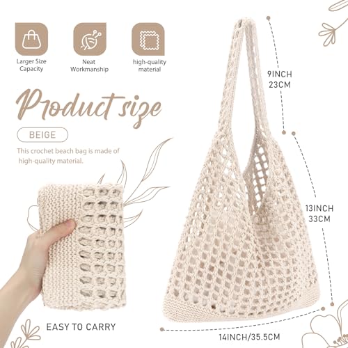 EIMMBD Crochet Bags for Women Beach Totes Bags Aesthetic Summer Tote Shoulder Hippie Bag Knit Bag