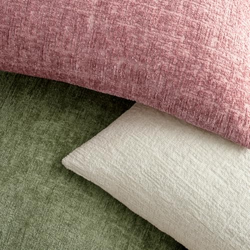 MIULEE Decorative Throw Pillow Covers 24x24 Pack of 2 Sage Green Spring Couch Pillow Covers Soft Cozy Textured Chenille Pi...