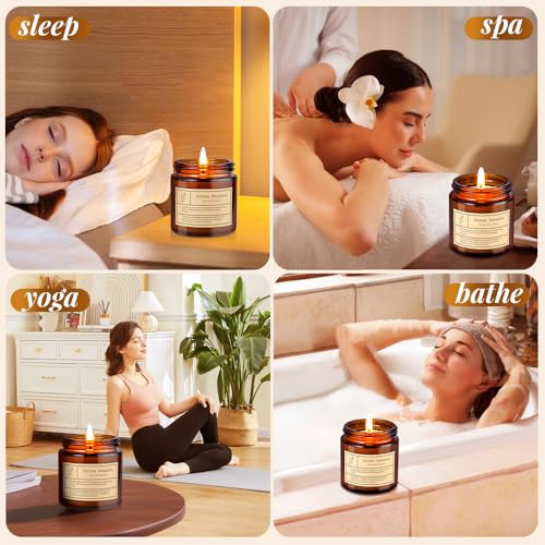 4 Pack Candles for Home Scented,Amber Jar Aromatherapy Candle Gifts for Women,Scented Candles Set for Mother's Day Christm...