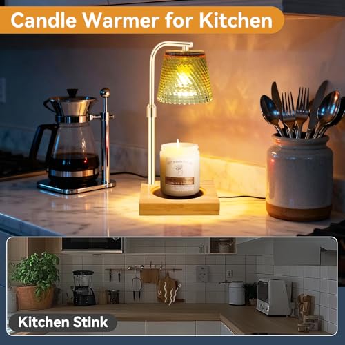 Candle Warmer Lamp with Timer, Height Adjustable Dimmable Wax Melts Warmer for Jar Candles, House Warming Home Decor Chris...