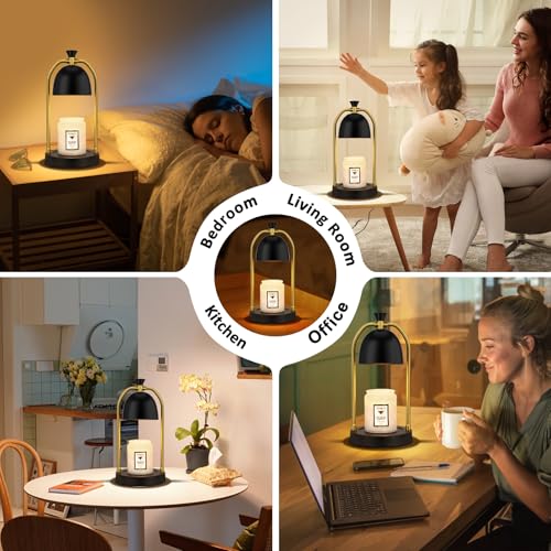 Hong-in Candle Warmer Lamp - with Timer & Dimmable, Cozy Birthday Gift for Women Mom, Modern Home Decor House Warming Gift...