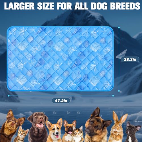 EXPAWLORER Dog Cooling Mat, Foldable Cooling Dog Bed for Summer,Pet Self Coolings Sweat Absorbing Pad for Dogs Cats,Cool S...